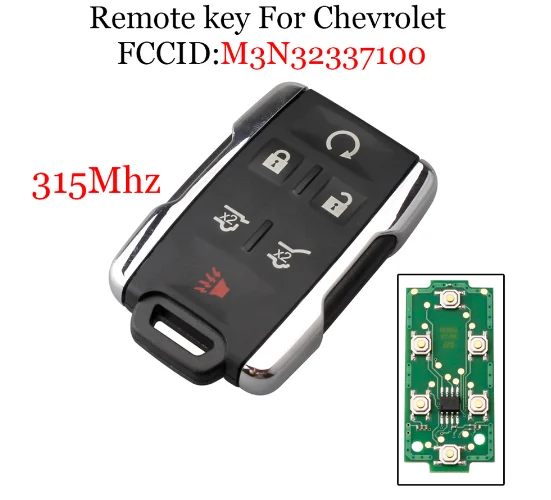 XZCFOR ключ меньше дистанционного брелока для Chevrolet M3N32337100 315 МГц для Chevrolet Tahoe Suburban- для GMC Yukon