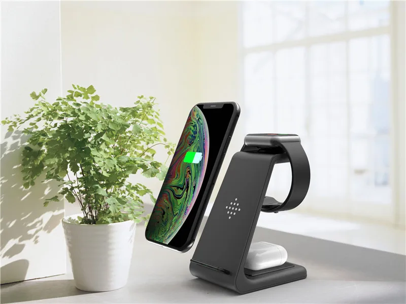 3 in 1 Wireless Fast Charger For Smart Watch iPhone & Samsung Phones