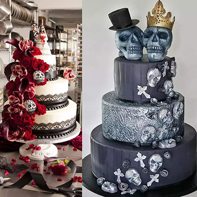 Хэллоуин Sugarcraft череп силиконовые формы помадка плесень украшения торта инструменты шоколадные формы Свадебные украшения формы выпечки