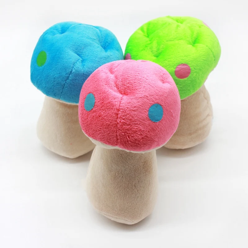 plush mushroom shaped chew toy for dogs interactive pet molar