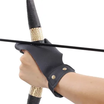 

Practical Durable Two Fingers Archery Traditional Longbow Protective Glove Hunting Hand Protector Guard Shooting Accessories f1