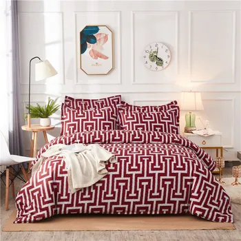 

Bonenjoy Duvet Cover Set King Size dekbedovertrek Geometric Style Quilt Cover With Pillowcase Skin Care Bedding Sets Single