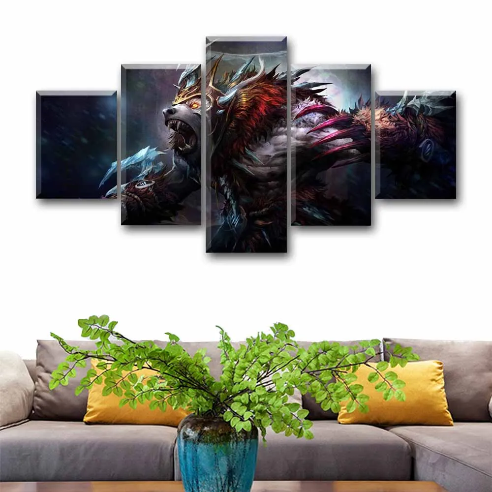  5 Panel Canvas Wall Art Painting Dota 2 Character Game Poster Home Decor For Living Room Canvas Pri