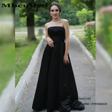 Mbcullyd атласные платья без бретелек для выпускного вечера Длинные импортные Вечерние платья Формальные черные платья с карманами на заказ