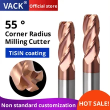 Vack hrc55 carboneto endmill r ângulo roteador bits nariz redondo fresa liga de aço tungstênio ferramentas de corte cnc maching end mill