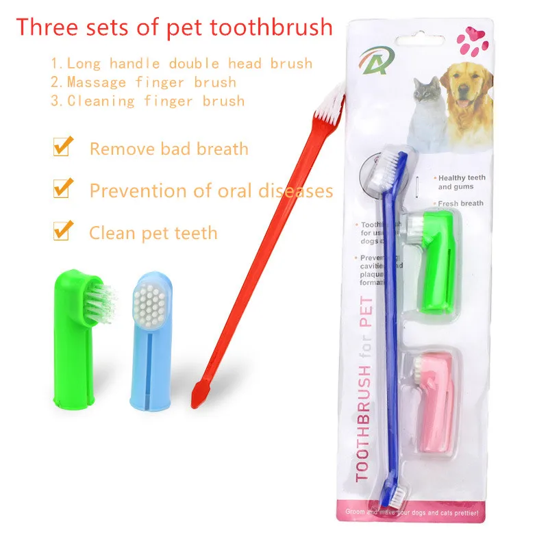 Dropshipping Center Dog Toothbrush Set Super Soft Rubber Pet Finger