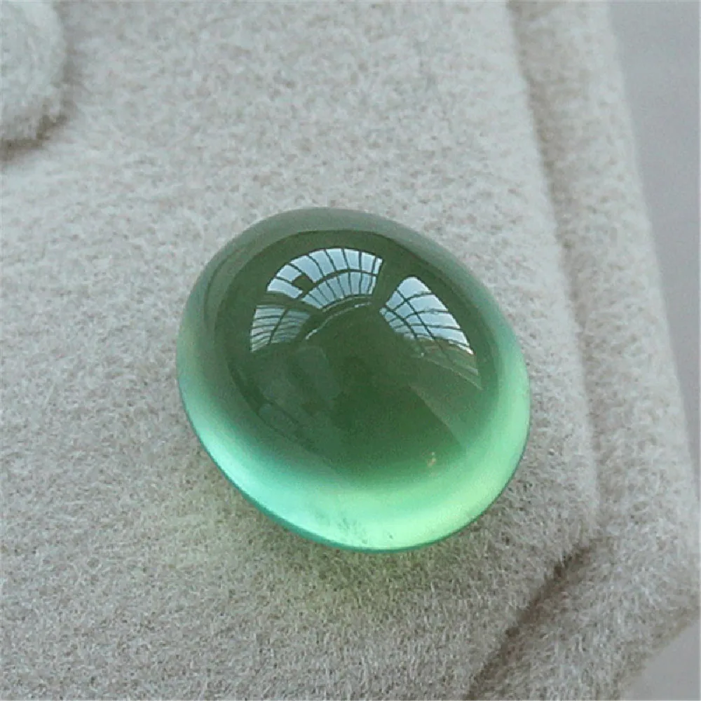 

8 Carat Natural Prehnite Bare Stone Smooth Oval Ring Face 10*12MM