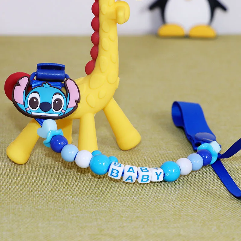 

Cartoon Baby Small Hole Fork Infants Teether Drop-preventing Chain Bead Toy Anti-loss Pendant