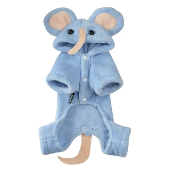 

Pet Clothes Pet Dog Polyester Cotton Cosplay Costume Lovely Cotton Warm Hooded 4 Legged Thickening Jumpsuit