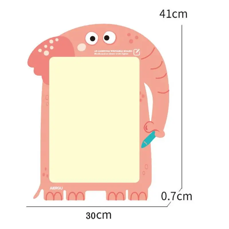 Elephant DIY 2 в 1 A3 белая доска флуоресцентный рисунок граффити доска для письма Детские игрушки 360 градусов угловая шлифовка направления - Цвет: Elephant