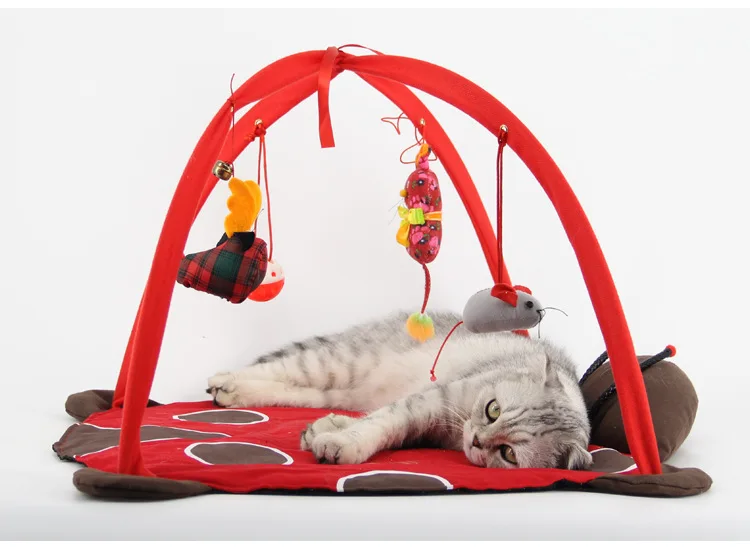 Игровая кровать для кошек, палатка для упражнений, кошачий наполнитель, фитнес-кровать, товары для кошек, забавная игрушка для кошек - Цвет: Красный