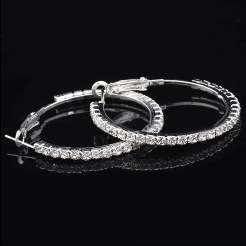 Женские серьги кольца с кристаллами 1 пара|rhinestones women|crystal earringsfashion crystal earrings |