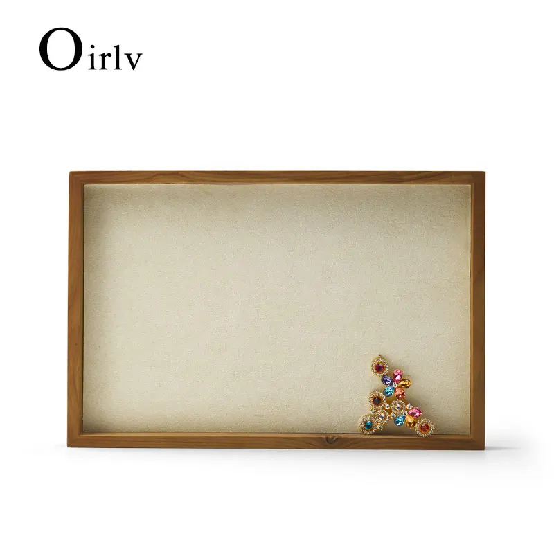 Oirlv, новинка, Ювелирный стенд из цельного дерева с микрофиброй, кольцо, подвеска, браслет, дисплей, лоток, настольный набор, витрина, Экспонент