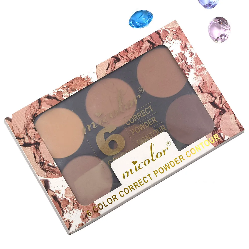 

Big 6 Colors Highlighter Powder Glitter Palette Nose Shadow Makeup Glow Face Contour Shimmer Illuminator Highlight Cosmetics
