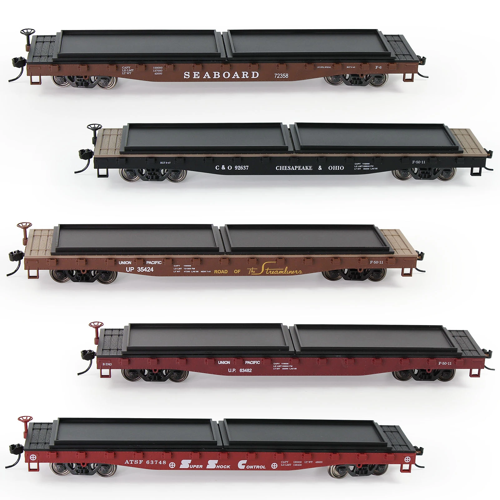 1pc Ho Scale 52ft Flat Car 1:87 Flatbed 