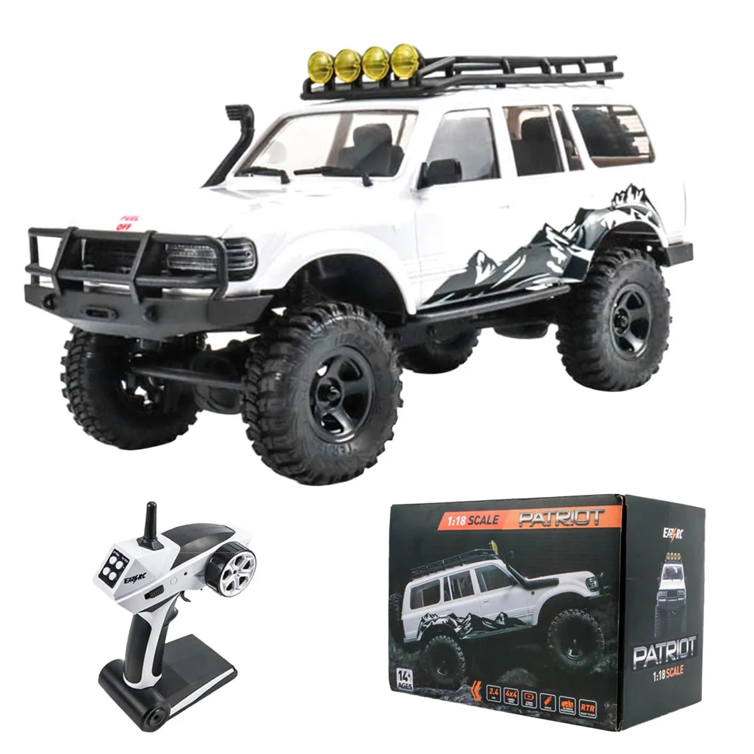 EAZYRC PATRIOT Snow Storm 1:18 2.4G 4WD RC Car Off-Road Crawler Vehicle With Intelligent Lighting For Children Toys -RTR Version
