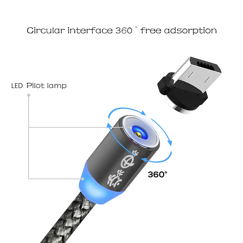 Микро Магнитный адсорбционный USB кабель нейлон USB синхронизация данных мобильный телефон Android кабель для зарядного устройства для samsung кабель данных