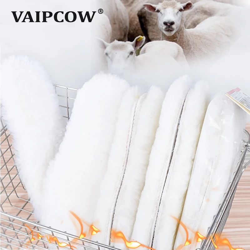 1pair Imitation Cashmere Sheep Wool Shearling Snow Warm Winter Insoles 