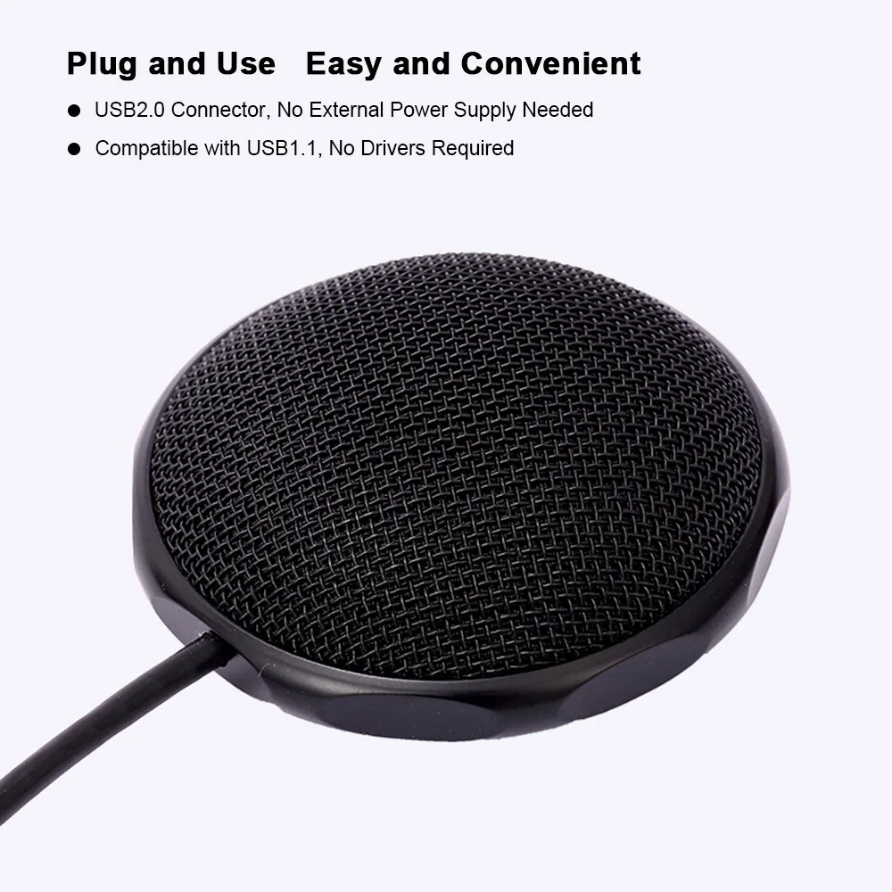 USB Omni-directional Condenser Microphone Mic for Meeting Business Conference Computer Desktop Laptop PC Voice Chat Video Game