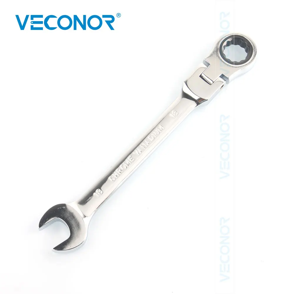 

18mm Ratchet Wrench Spanner Key Mirror Polish Flexible Head 72T Ratcheting Hand Tool Multitool