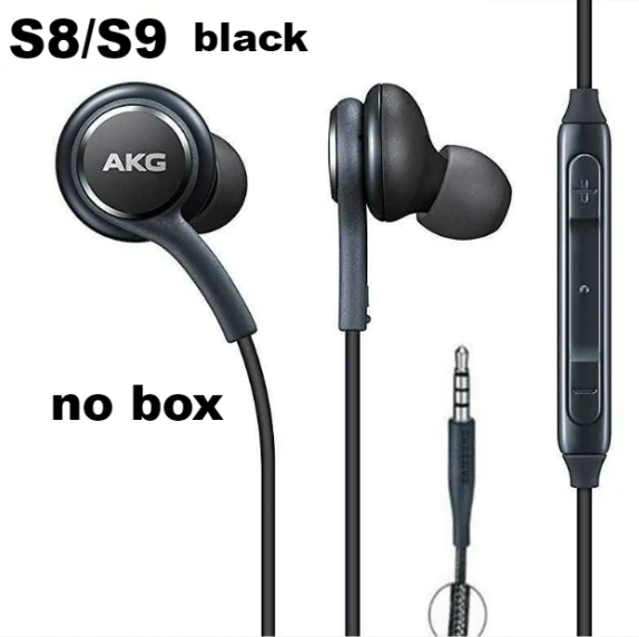 S8 S9 black no box Наушники AKG черные eo IG955 3,5 мм/type-c в уши с микрофоном Проводная гарнитура для Galaxy samsung note10/note10+ S8 S9 s10 смартфон - Цвет: S8 S9 black no box