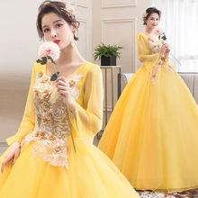 Пышные платья с длинными рукавами Бальные платья с цветами и пайетками, милые 16 платья для девочек, вечерние платья для выпускного бала Sukienka Quinceanera