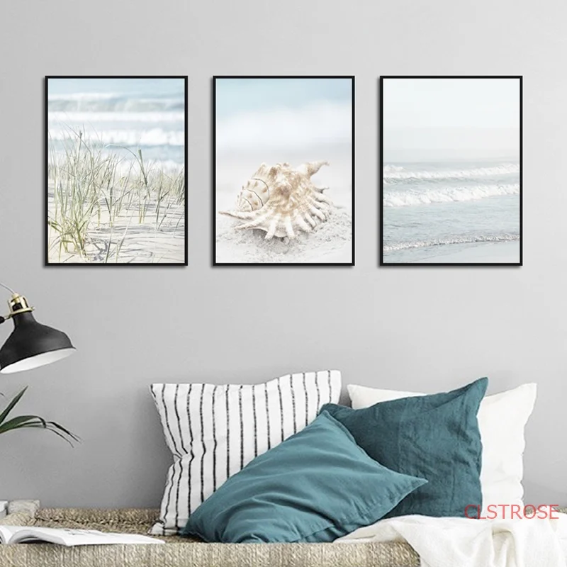 

Fresh Seascape Canvas Painting Noridc Sea Beach Landscape Poster Modular Wall Art Pictures For Living Room Home Decoration
