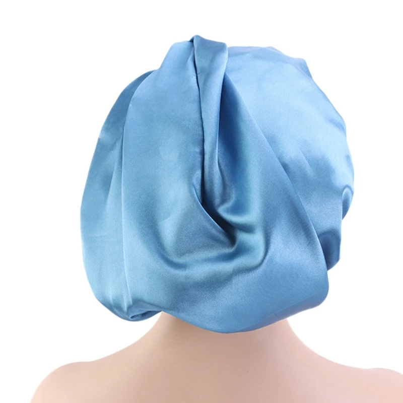 Women Extra Large Satin Long Sleep Cap for Dreadlocks Curly Hair Bonnet Loose Night Sleeping Hat Elastic Band Headwrap Stretchy ladies headbands for short hair