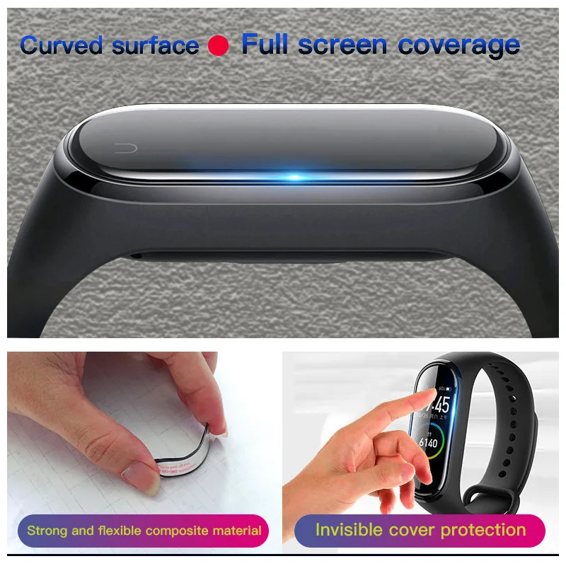 HD защитная пленка для xiaomi mi band 4 пленка Взрывозащищенная/устойчивая к царапинам Защитная пленка mi band 4 Горячая изгиб пленка(не стекло
