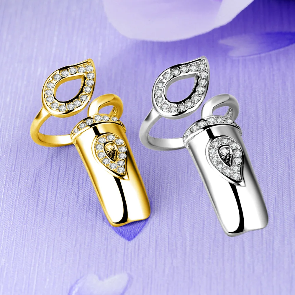 Anillo de uñas para mujer con circonitas cúbicas Anillo de uñas para mujer con circonitas cúbicas