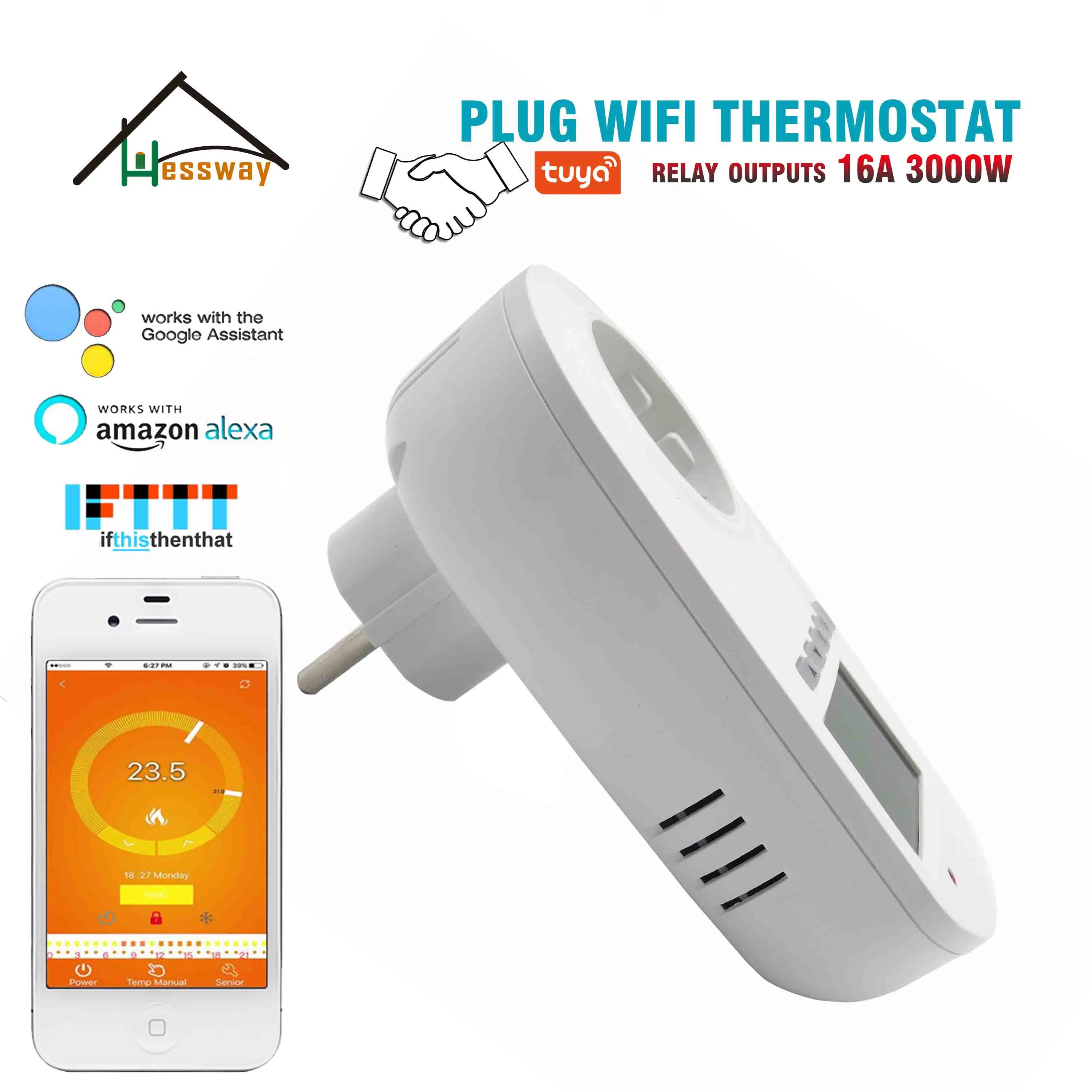 Розетка HESSWAY TUYA с Wi Fi 16 А для электрического нагрева|Запчасти