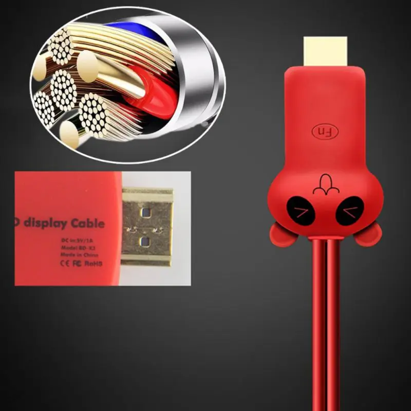 1 м MHL к HDMI адаптер Micro USB к HDMI 1080P телевизионный HD кабель адаптеры для samsung Galaxy S7/S8/S8 Plus