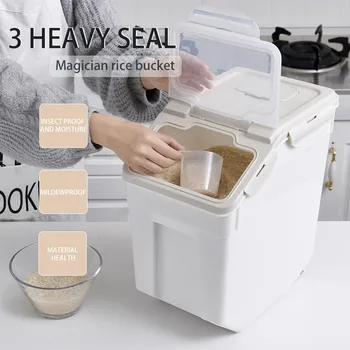 

10kg/15kg Multi-function Sealed Insect-proof And Moisture-proof Rice Storage Box Multifunctional Sealed Rice Storage Boxes #N