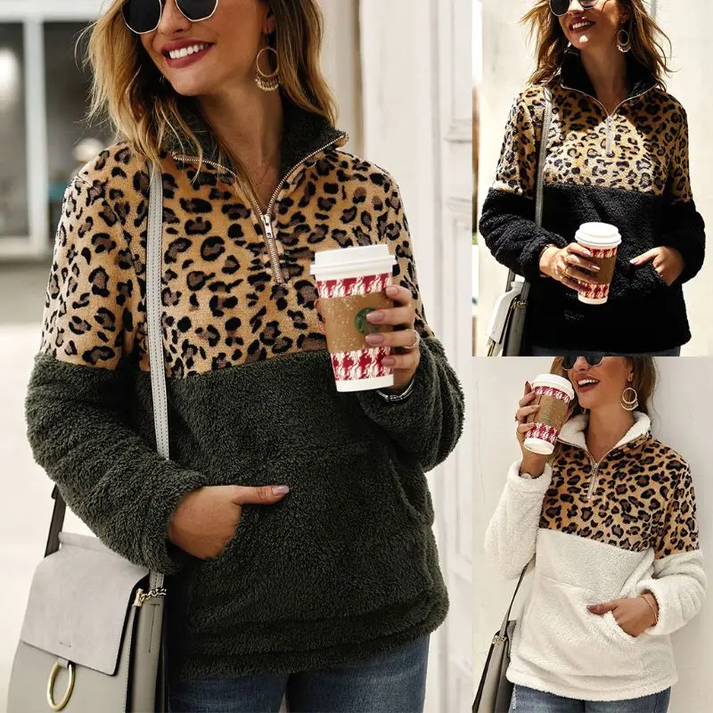

2019 Women Fleece Fluffy Pullover Casual Hoodies Ladies Sweatshirt Outwear With Front Pocket Autumn Winter Female Clothing