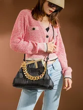  2022 Hot sales women fashion Solid color Vintage messenger bag High quality PU  leather  Chain handbag 