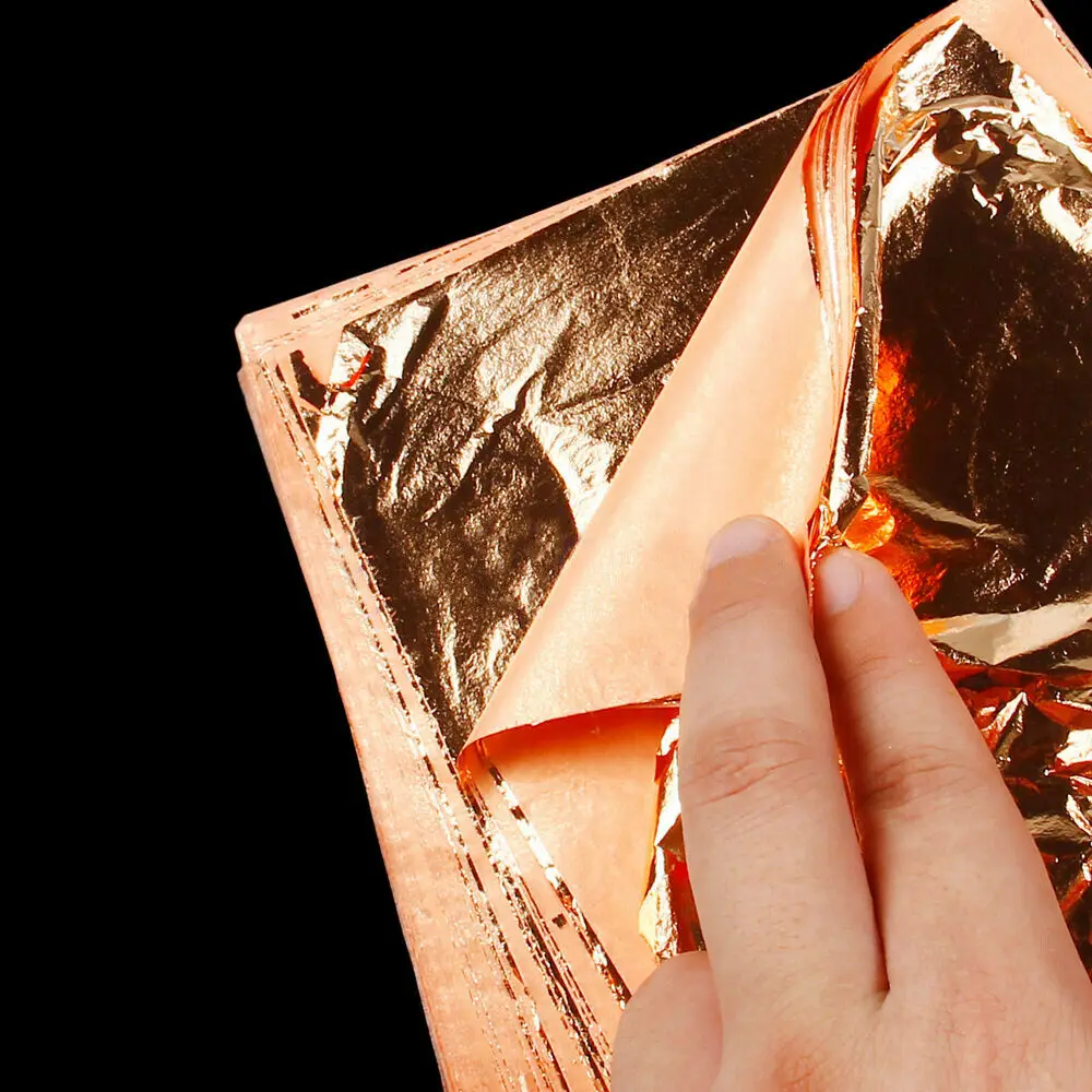 

100 Sheets Art Craft Design Paper Imitation Gold Silver Copper Leaf Leaves Sheets Foil Paper for Gilding DIY Craft Decoration