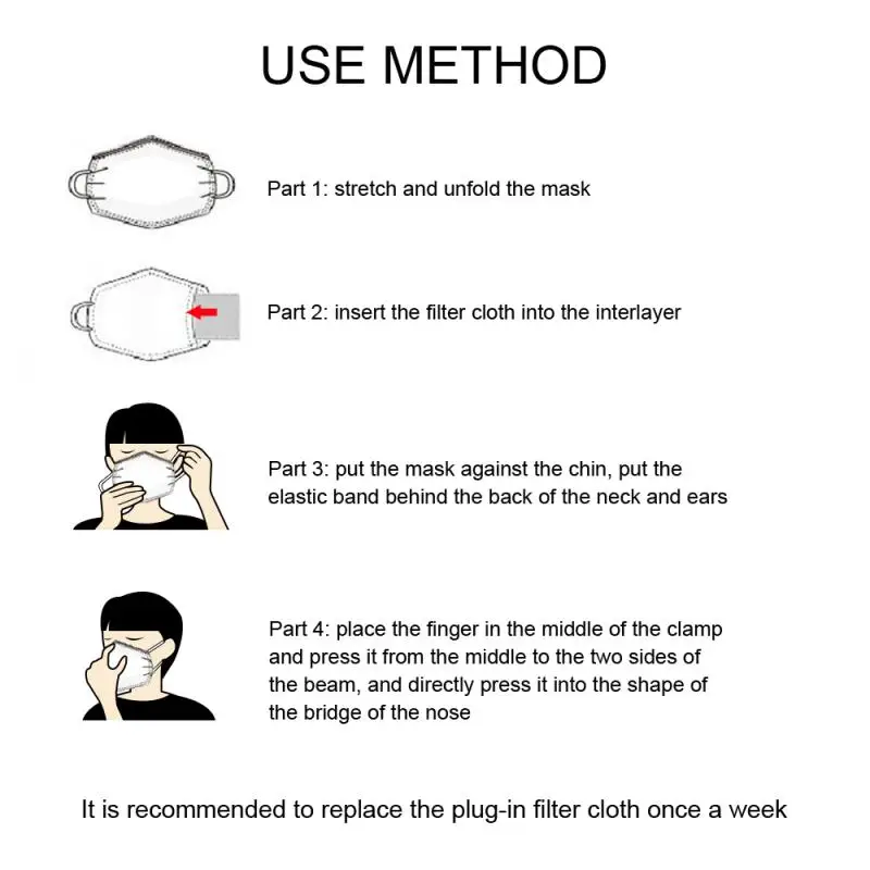 1/10/50PCS Safety Skin Mask Gasket Cotton PM2.5 P2 Respirator Mask Filter for Motorcycle Face Mask-Protection Mask Anti Dust