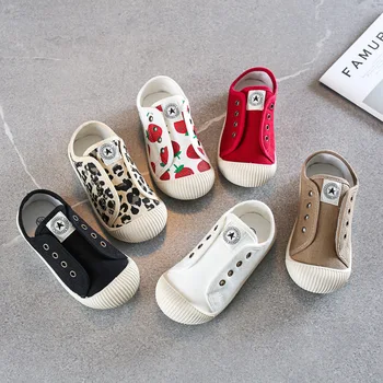 

Girls Boys Fashion Canvas Sneakers Children Shoes For Kids Flats Heels Casual Loafer Shoe Toddler Little Big Kid Leopard Print