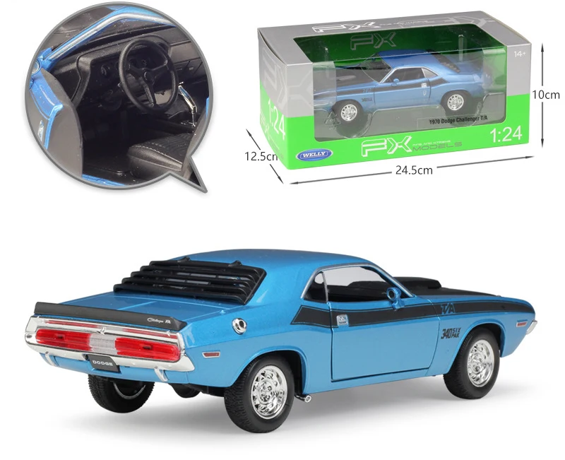 Модель автомобиля WELLY под давлением 1:24 DODGE Challenger T/A Масштаб 1970 металлическая