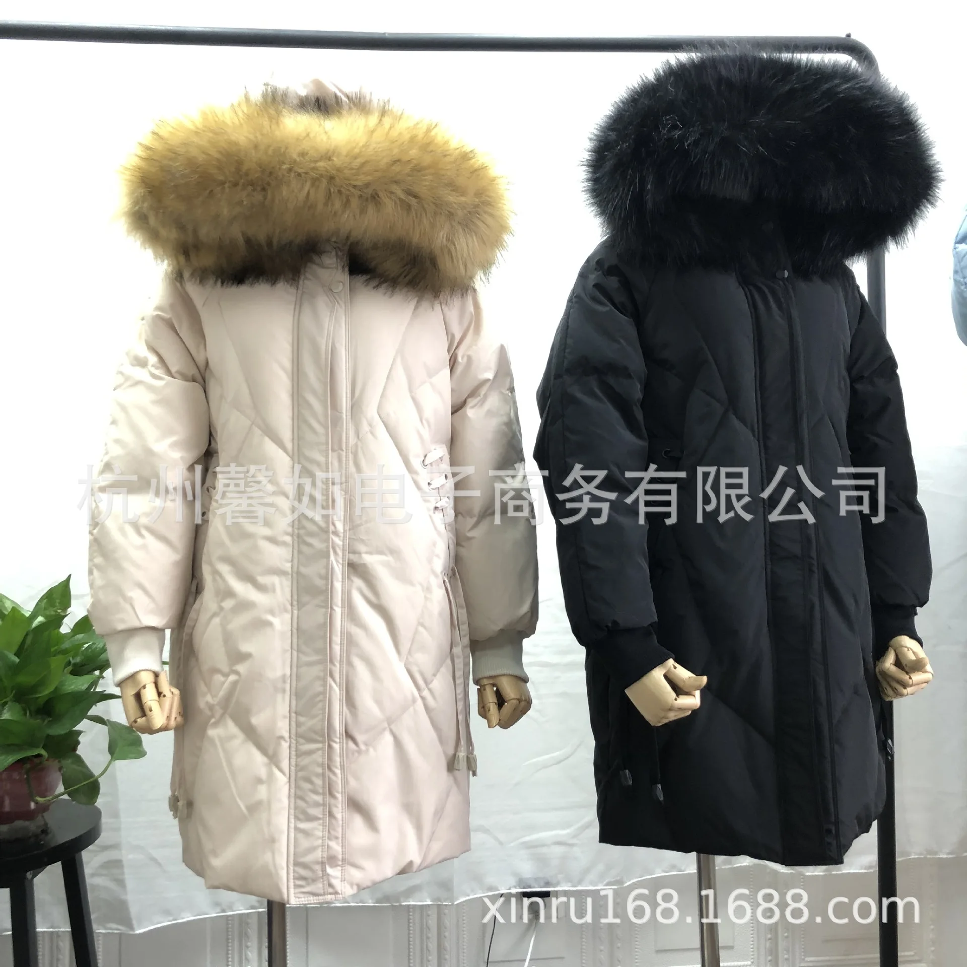 Новые зимние продукты, Южная Корея Dongdaemun, меховая одежда со шнуровкой, Женская пуховая куртка средней длины, женское платье