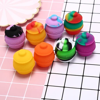 

1x 35ML Silicone Honey Pots Concentrate Oil Wax Dab Containers Jars Nonstick Clip Holder Dispenser