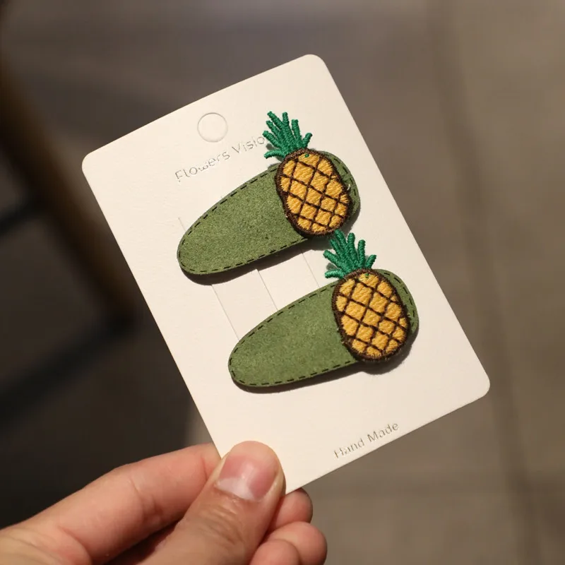 7 pineapple 2 шт./лот, заколка для волос с мультяшным рисунком, детские заколки для волос для девочек, аксессуары для волос, украшение для волос, заколка для волос, головной убор, головной убор - Цвет: 7 pineapple