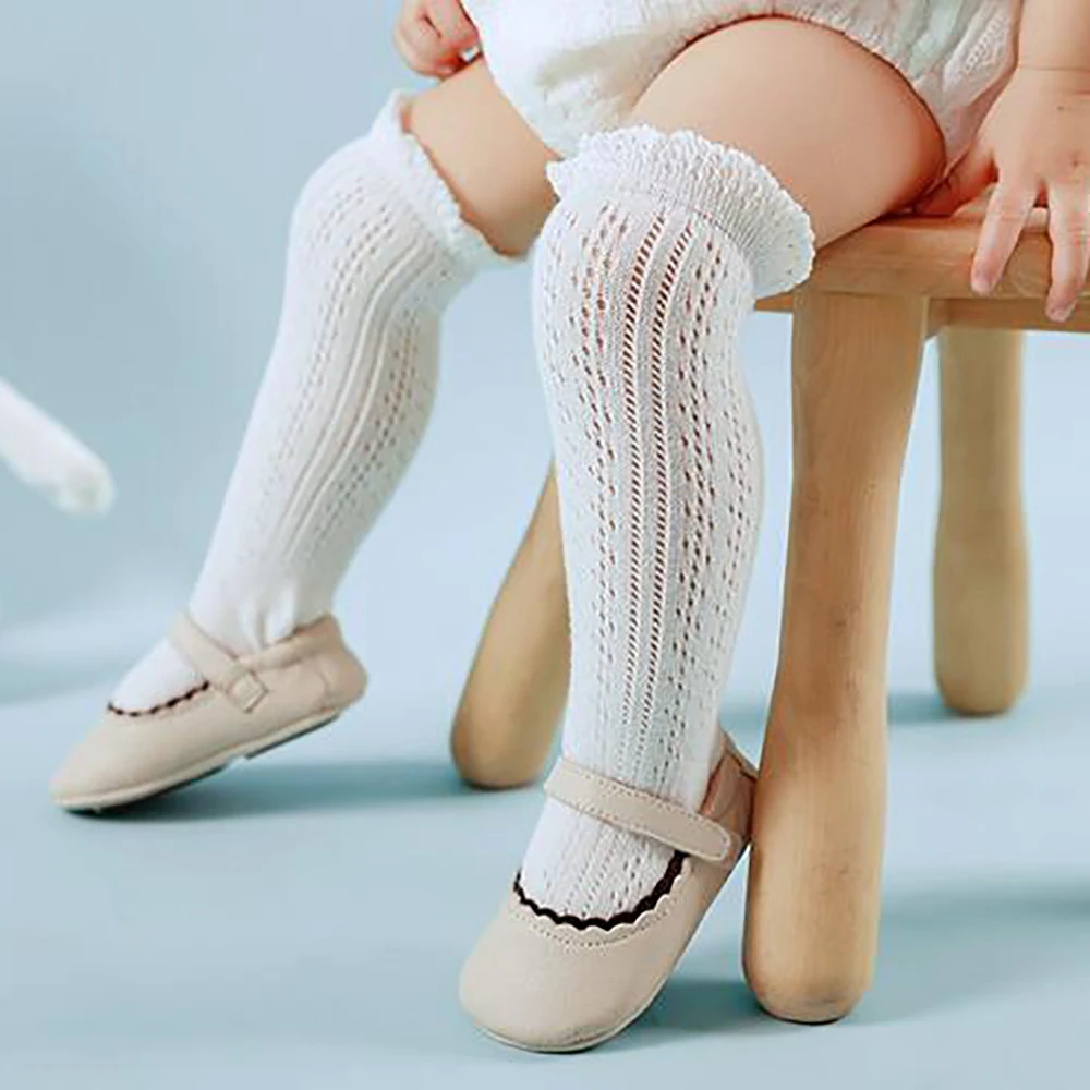 

1 Pair Cute Warm Girls Stocks Ruffled Lace Knee High Kids Socks Sweet Toddler Baby Girls Winter Socks roupas infantis D30