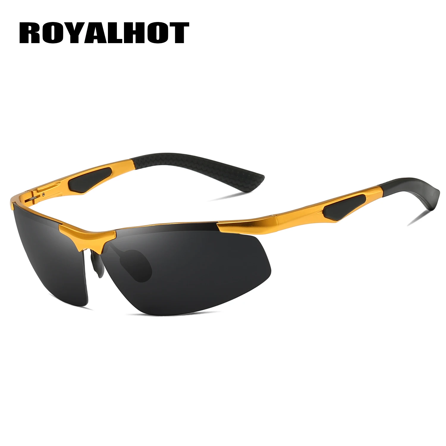 RoyalHot, мужские, женские, поляризационные, алой, Прямоугольная оправа, солнцезащитные очки, для вождения, солнцезащитные очки, оттенки, Oculos masculino, мужские, p60011 - Цвет линз: golden