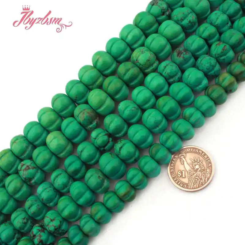 10x14,12x16,13x18mm Pumpkin GreenTurquoise Stone Loose Bead For DIY Necklace Bracelets Jewelry Making 15
