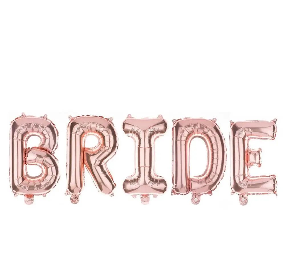 Розовое золото буквы "Bride to be" Фольга шар Свадебные украшения Baby Shower Святого Валентина вечерние невесты Алфавит Balaos Декор поставки - Цвет: Rose Gold-Bride