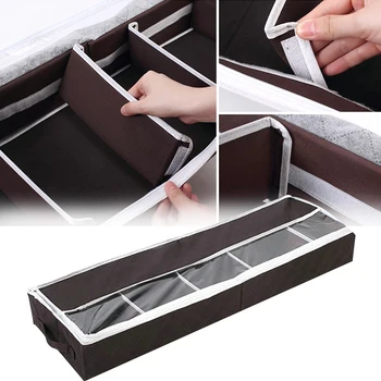 

Adjustable Compartment Cabinet Shoe Box Organizer Containers Closet Hanging Storage With Transparent Window Non Woven Folding