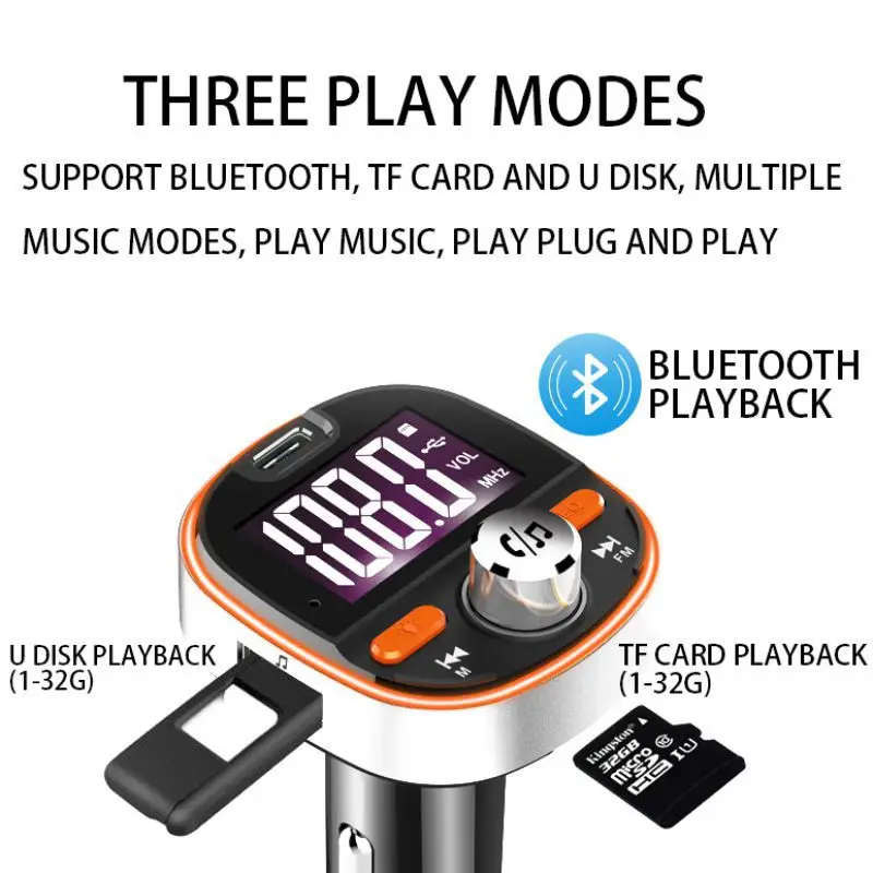 ONEWELL QC3.0 автомобильный комплект Bluetooth 5,0 fm-передатчик модулятор Быстрая зарядка USB зарядное устройство стерео MP3 плеер громкой связи