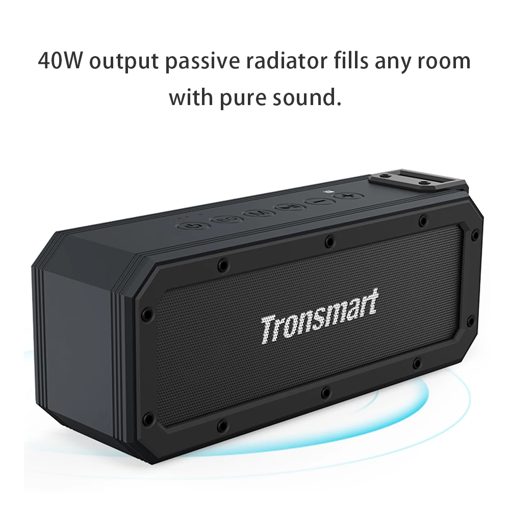 Tronsmarts Element Force+ 40 Вт bluetooth-динамик портативный NFC Tri-Bass стерео сабвуфер, адаптер-звукосниматель IPX7 водонепроницаемый BT динамик