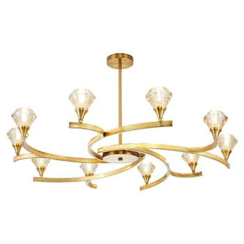 

Post-modern luxury LED chandelier lighting Simple Glass home deco fixtures Nordic living room restaurant bedroom hanging lamp